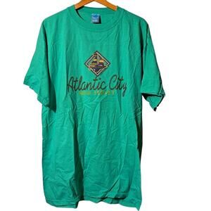 Green Atlantic City, New Jersey T-Shirt – Size Large [0115]